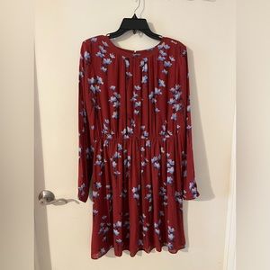 Loft Red Floral Dress
